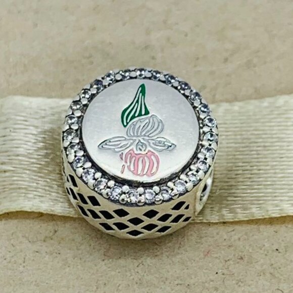 🔥🔥Pandora Minnesota Exclusive Showy Ladies Slipper State Flower Charm - Picture 1 of 7